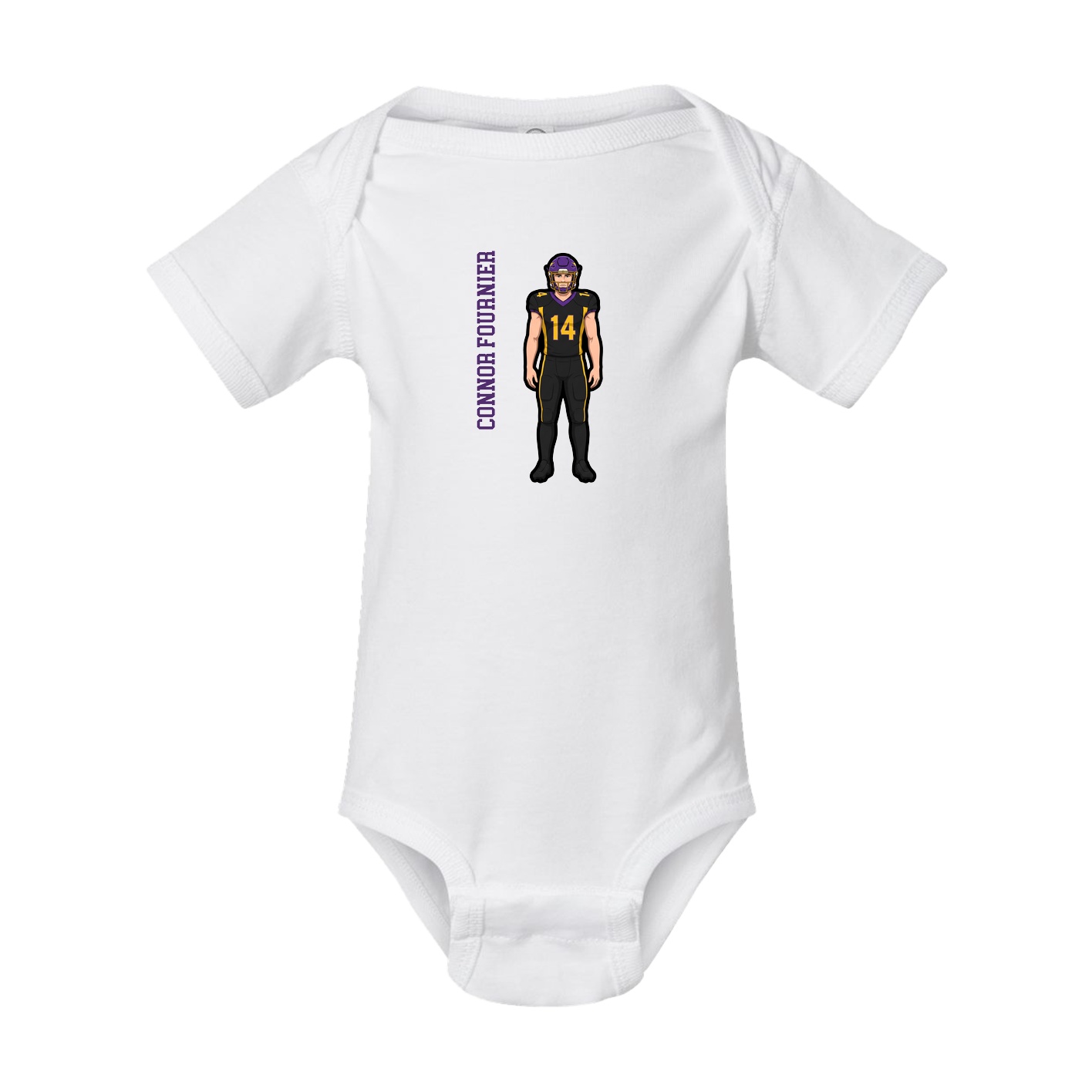 Baby Onesie — Name Vertical in White