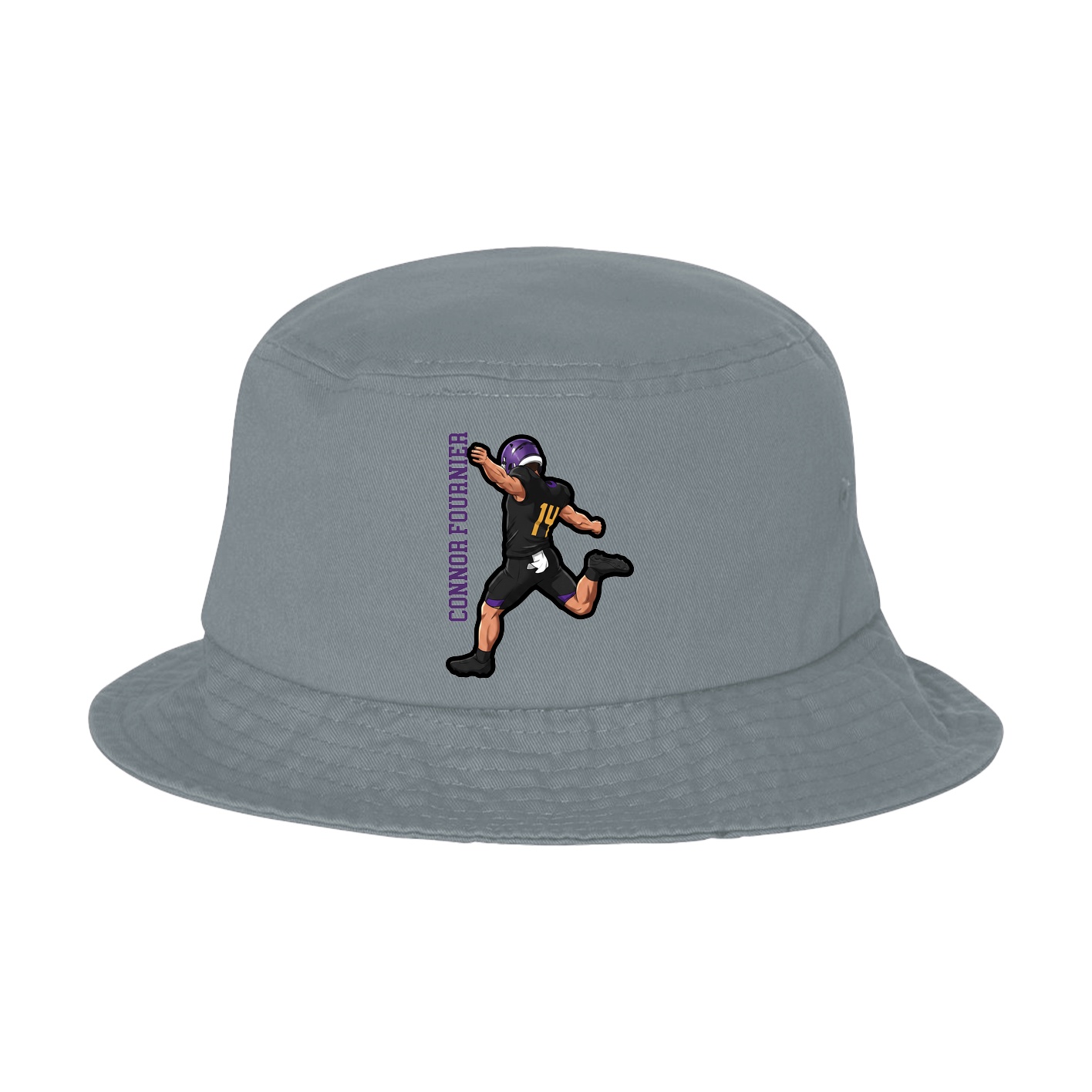 Bucket Cap — Name Vertical in Grey