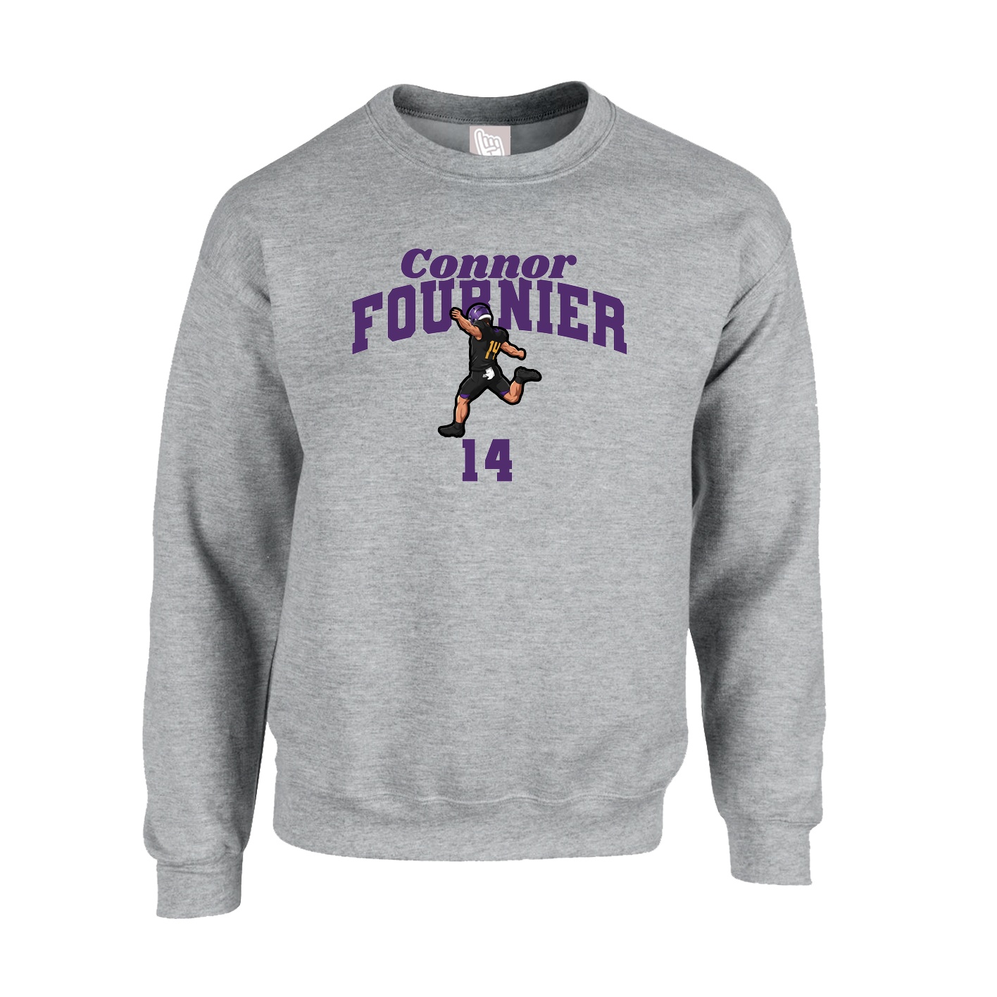 Fleece Crew — Signature Arch in Grey
