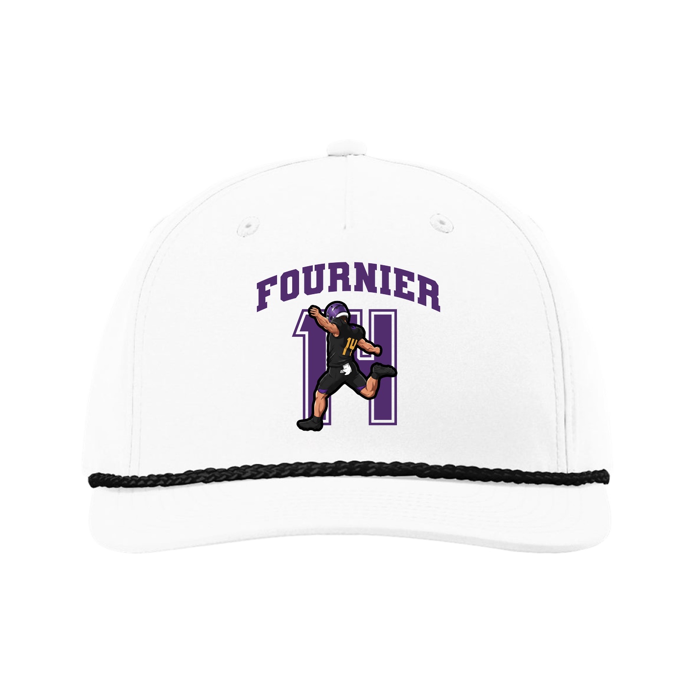 Five-Panel Classic Rope Cap — Number in White