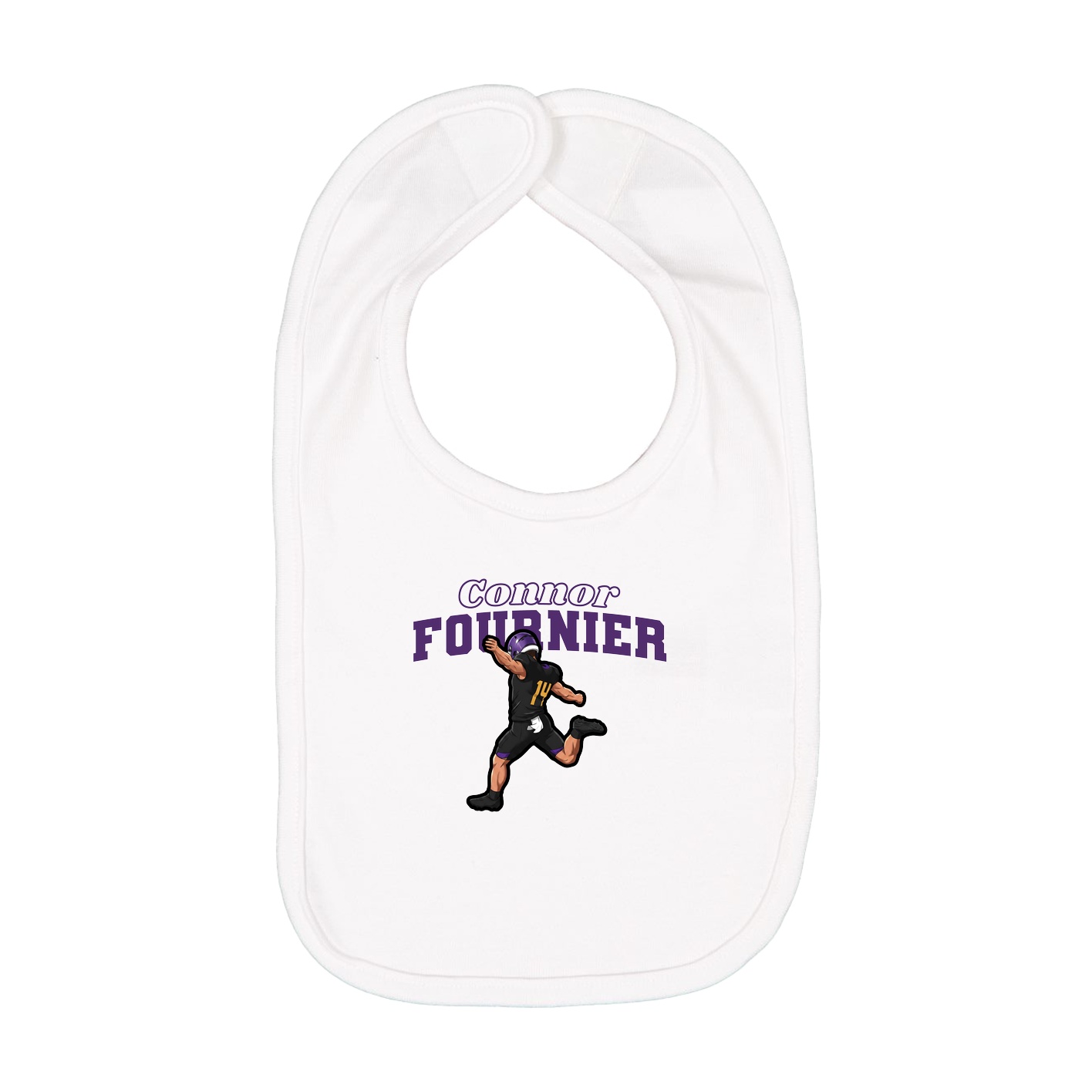 Infant Bib — Name Arch in White