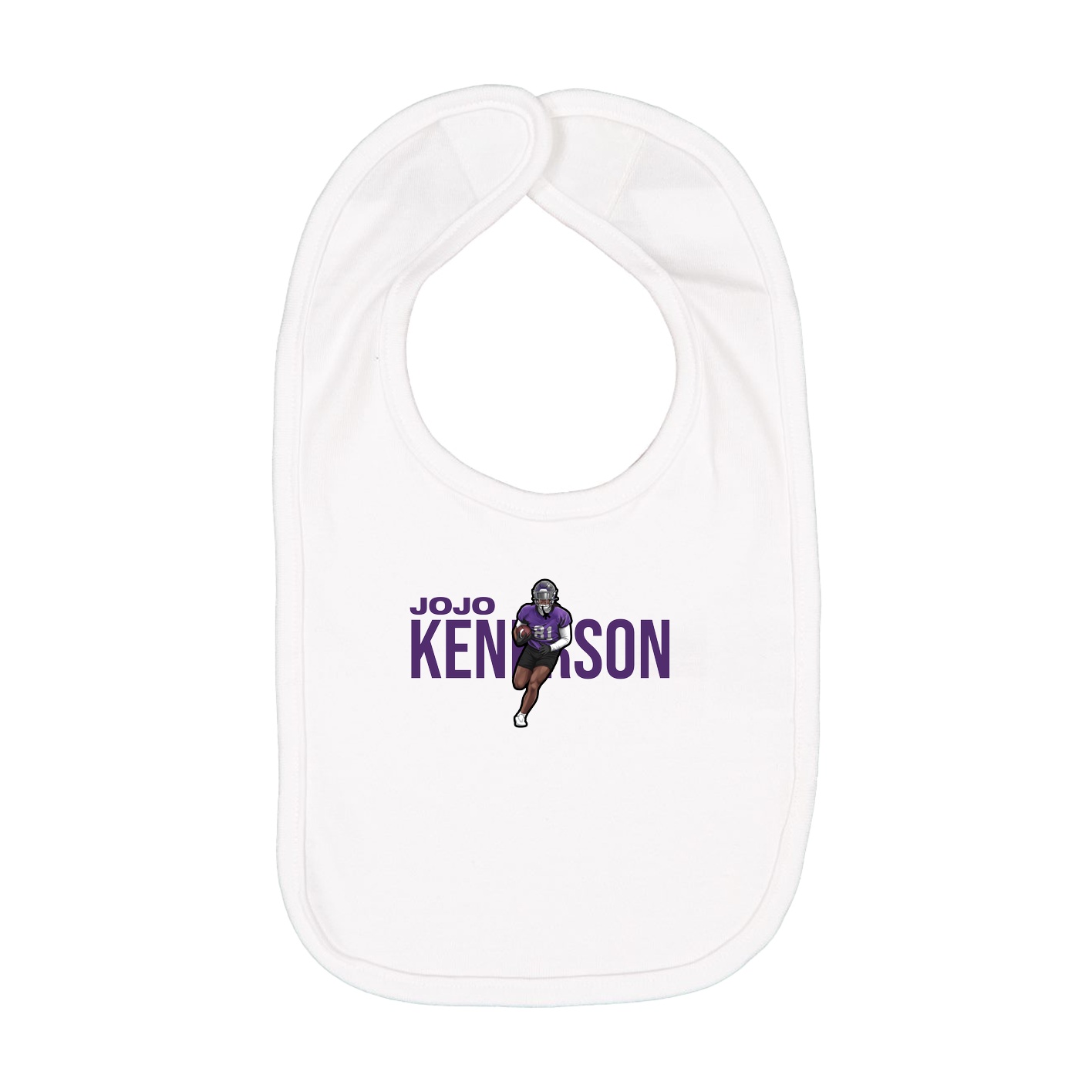 Infant Bib — Player Name in White