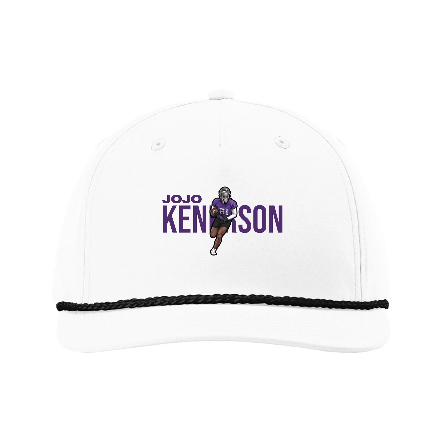 Five-Panel Classic Rope Cap — Player Name in White