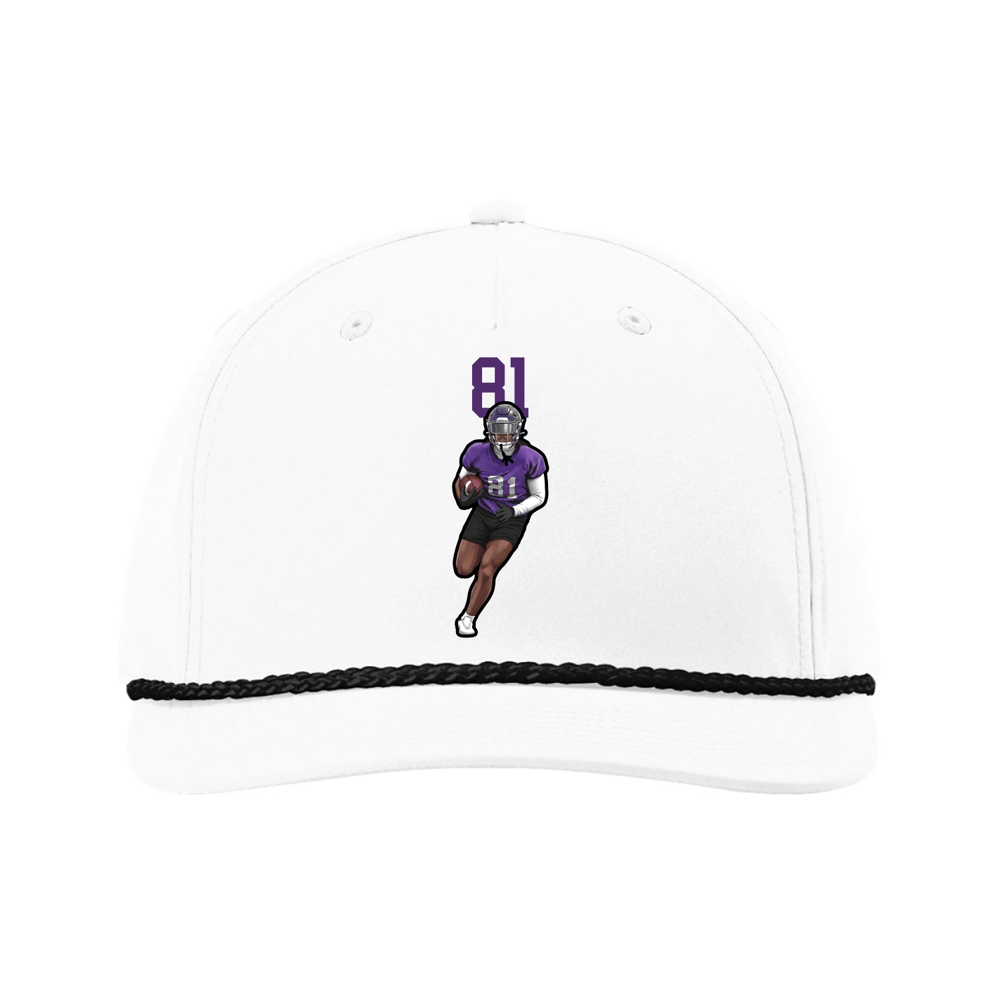 Five-Panel Classic Rope Cap — Number Top in White