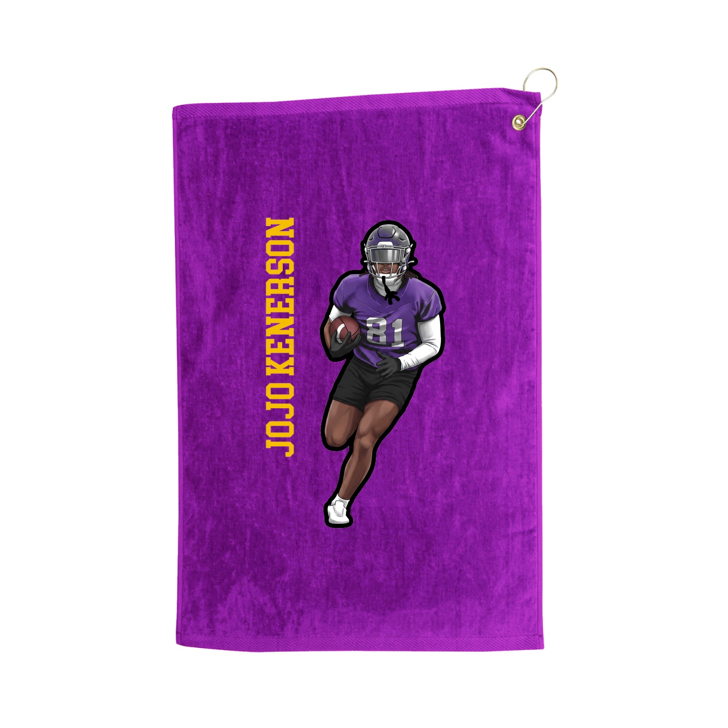 Golf Towel — Name Vertical in Purple