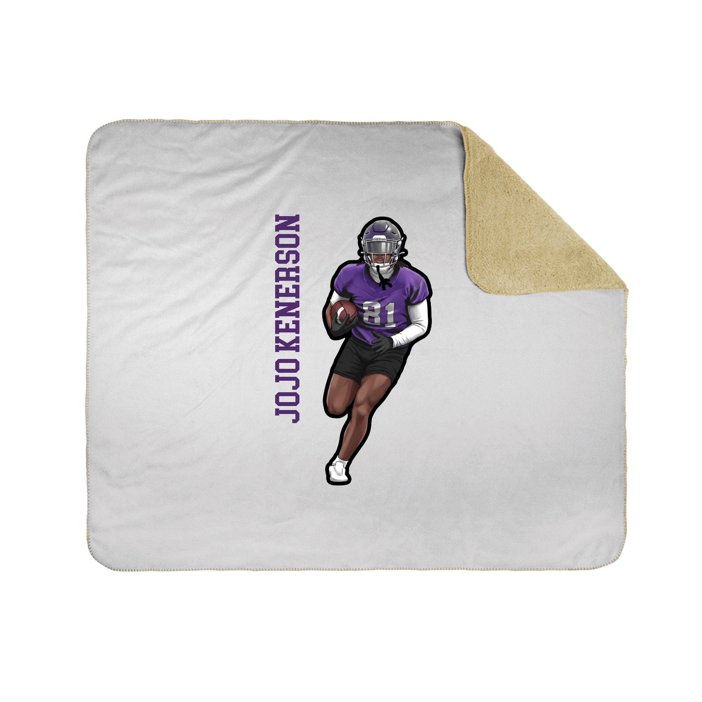 Throw Blanket — Name Vertical in White