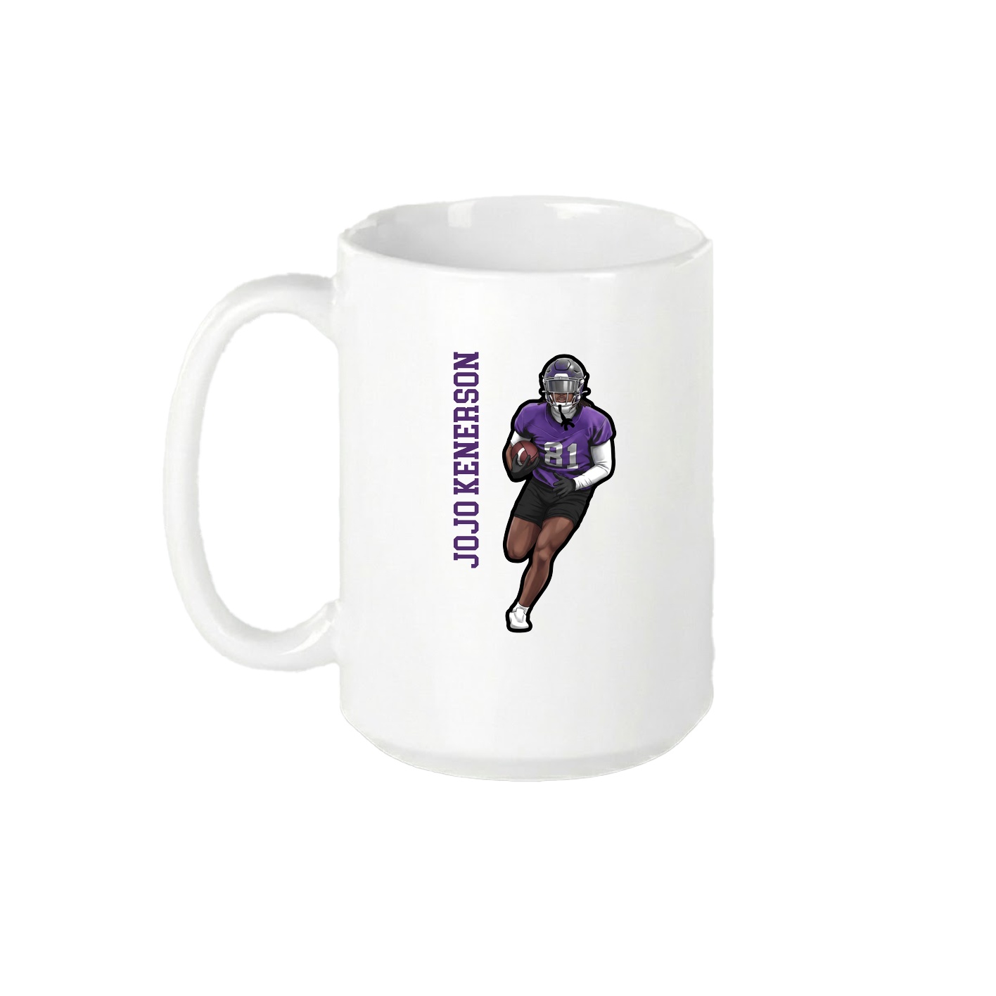 15oz Coffee Mug — Name Vertical in White