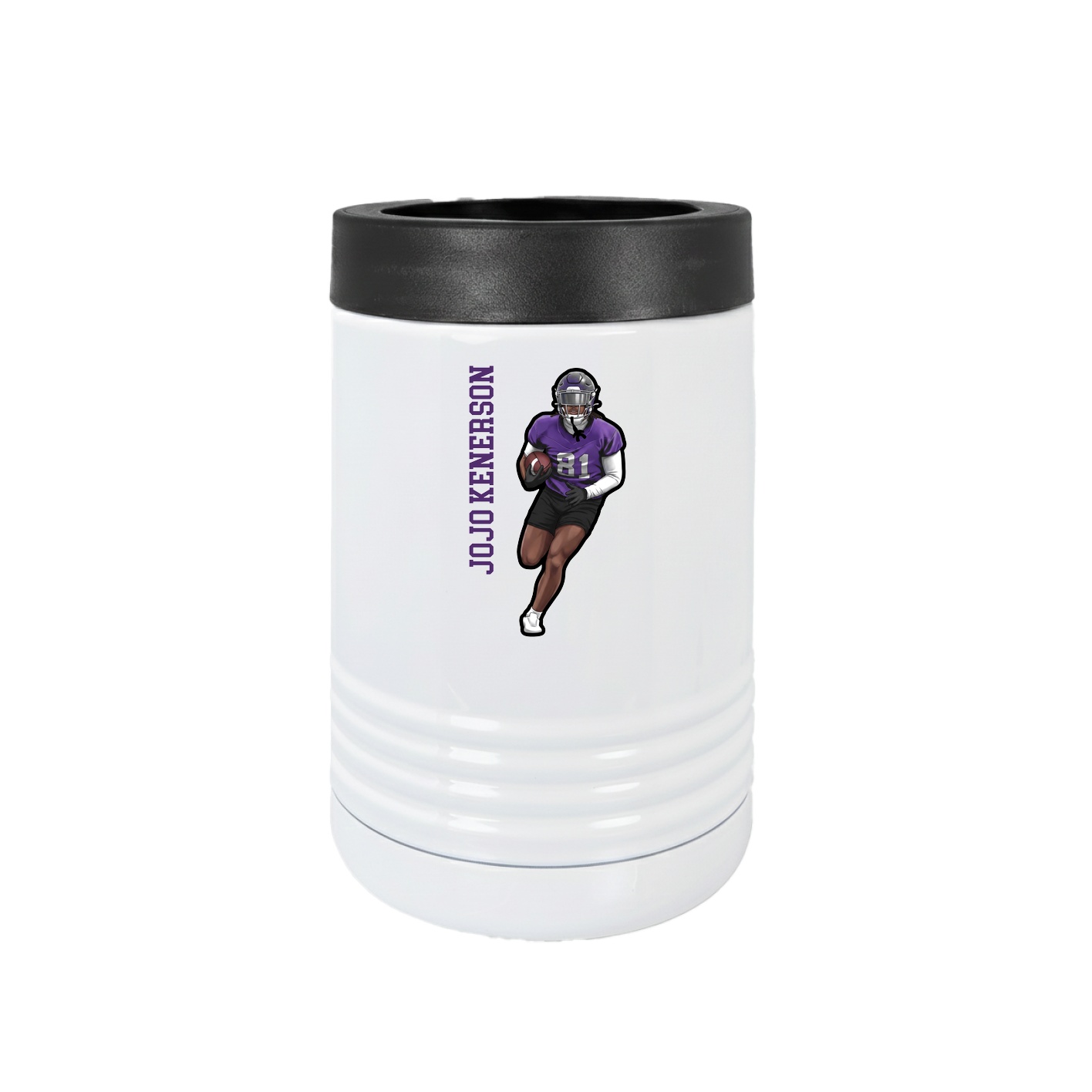 Beverage Holder — Name Vertical in White