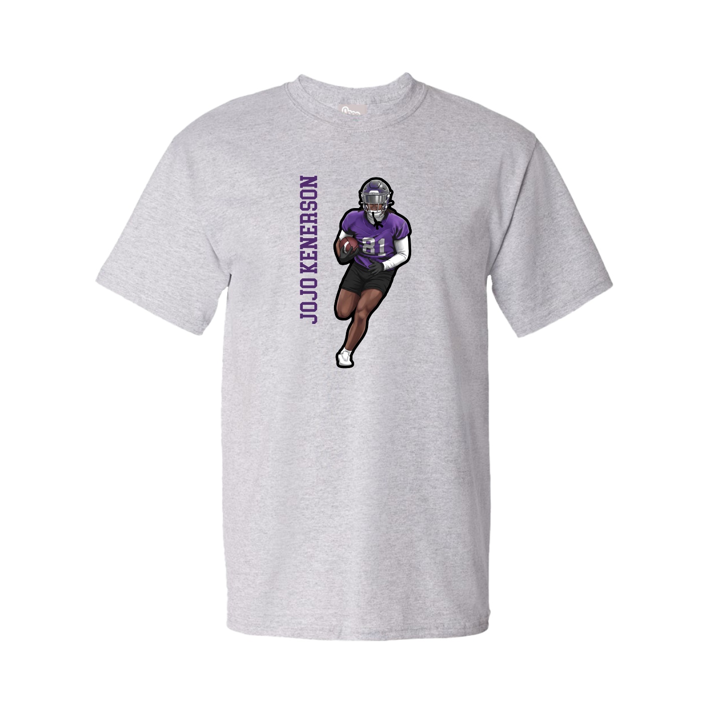 Youth Tee — Name Vertical in Grey