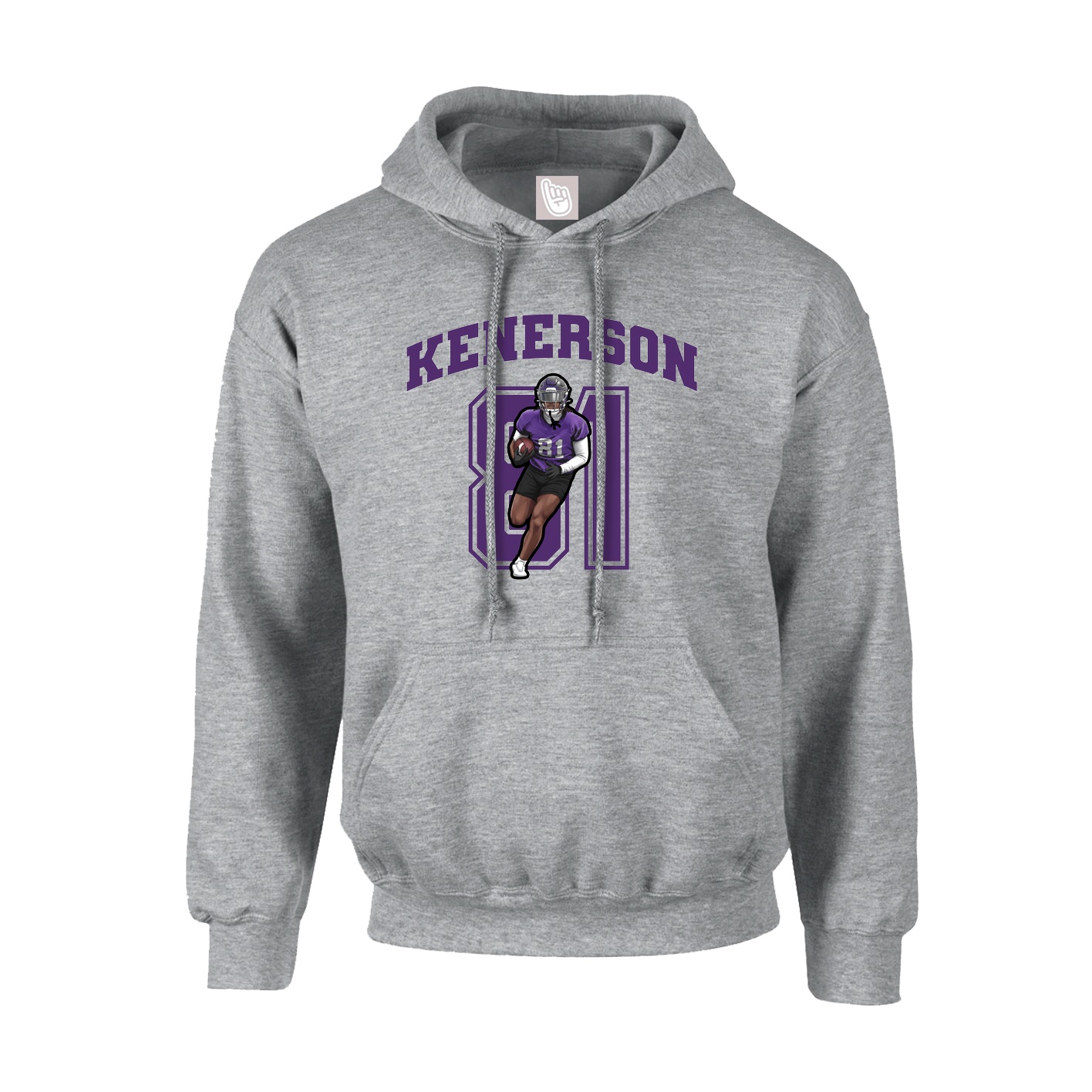 Hoodie — Number in Grey