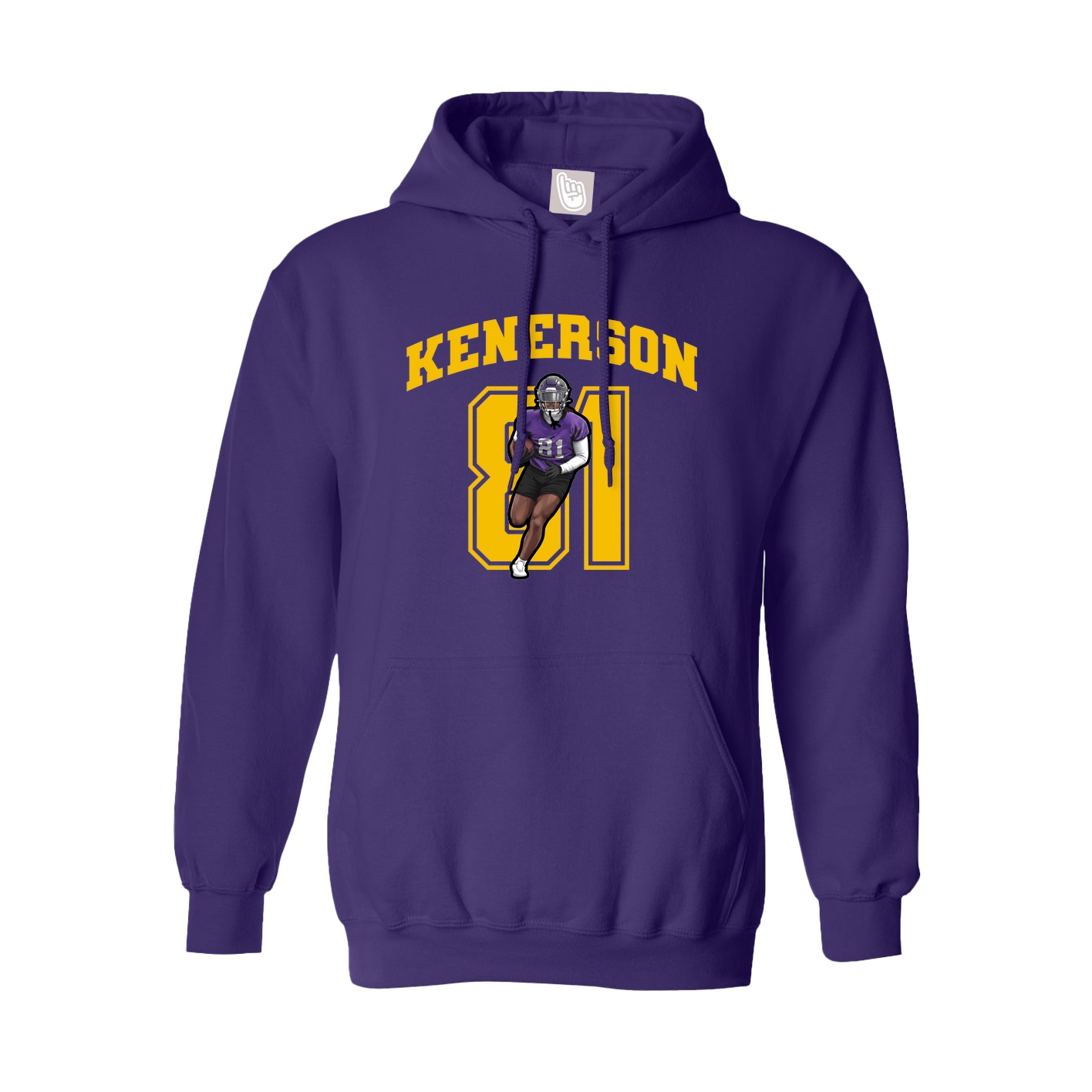 Youth Hoodie — Number in Purple