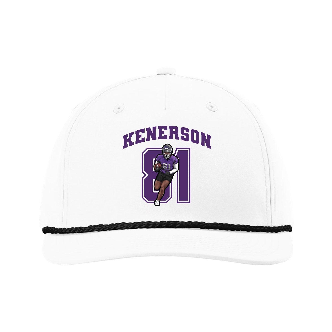 Five-Panel Classic Rope Cap — Number in White