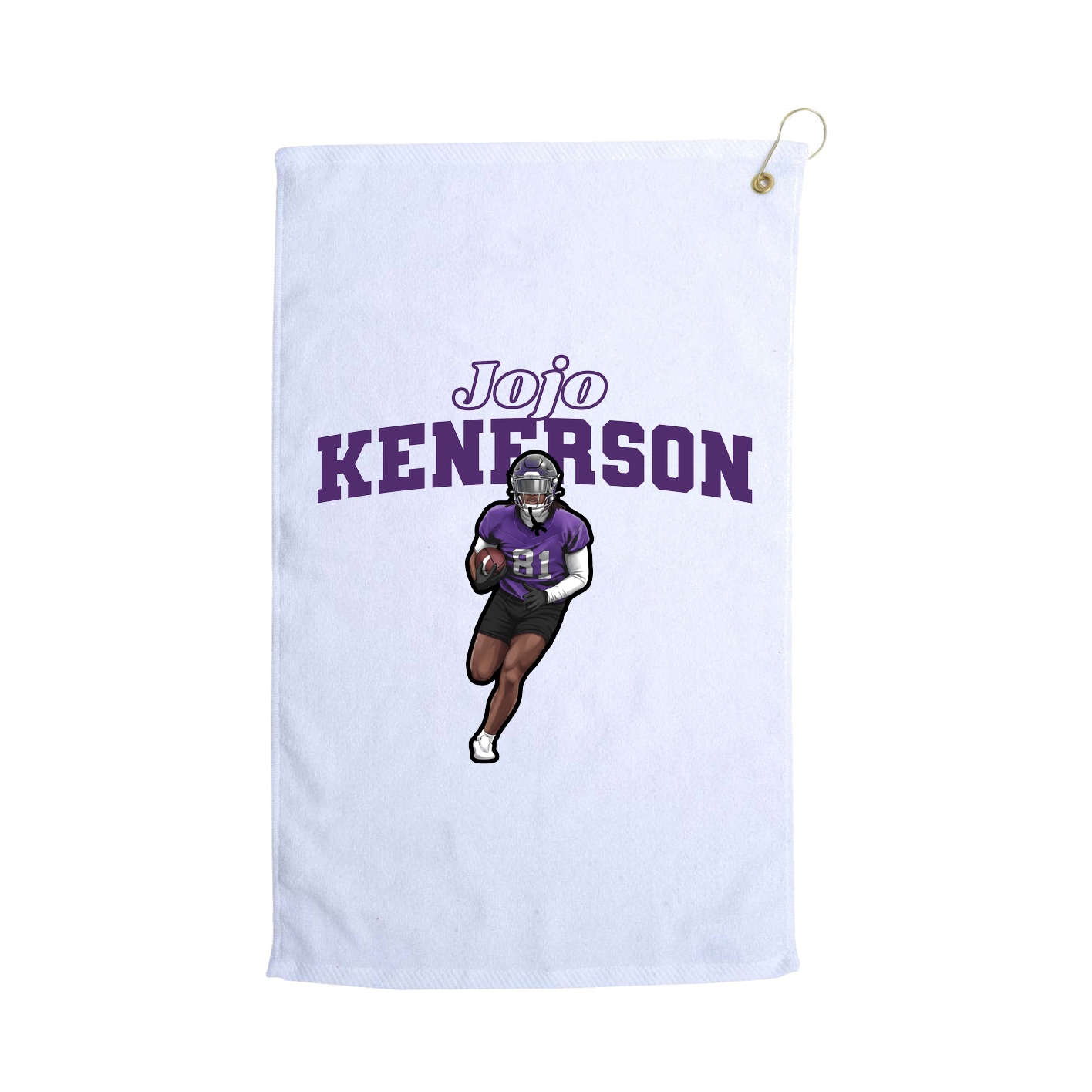 Golf Towel — Name Arch in White