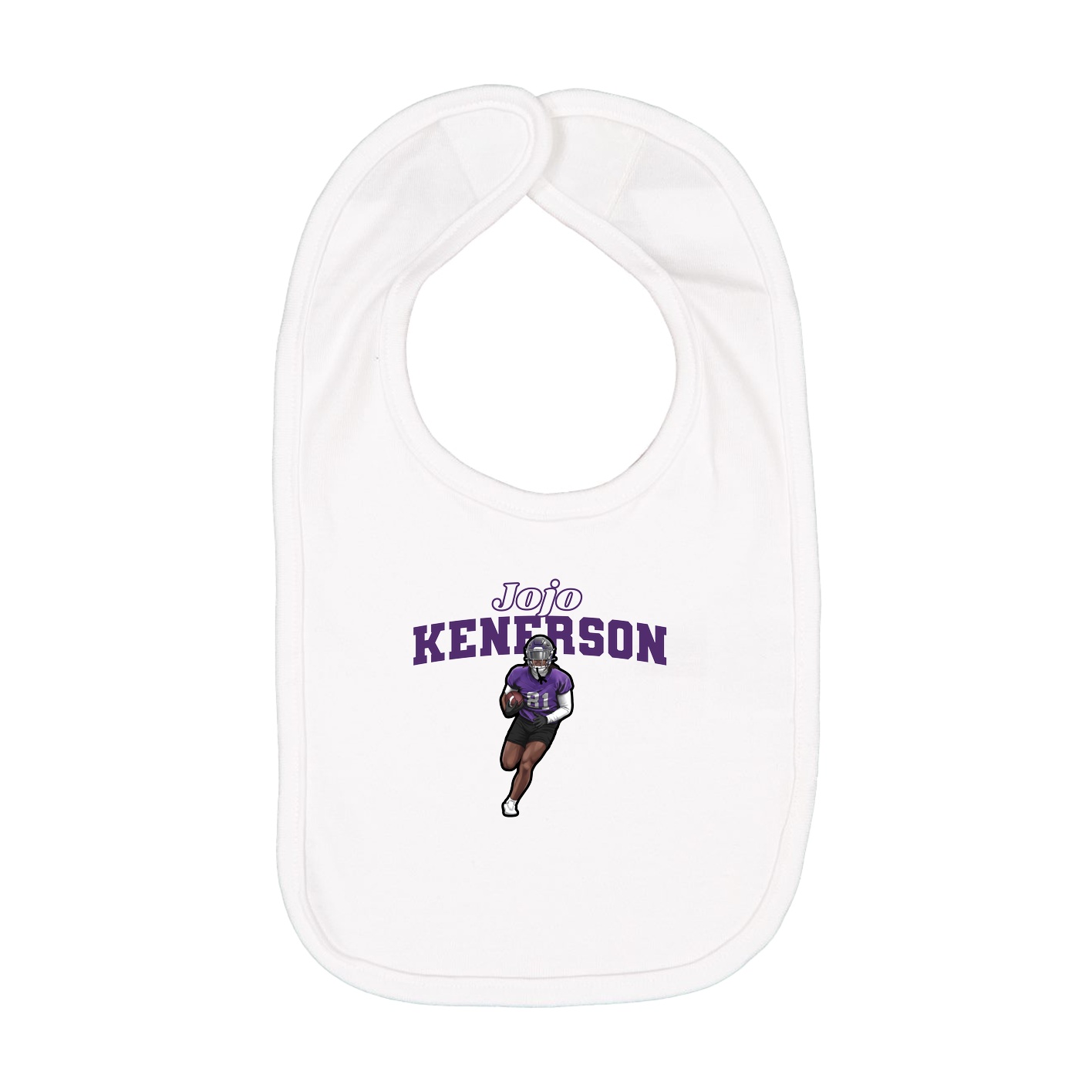 Infant Bib — Name Arch in White