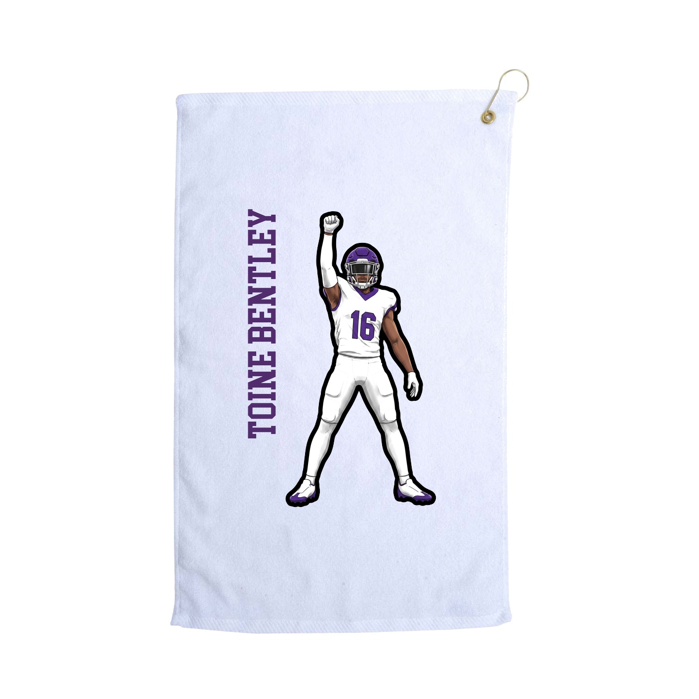 Golf Towel — Name Vertical in White