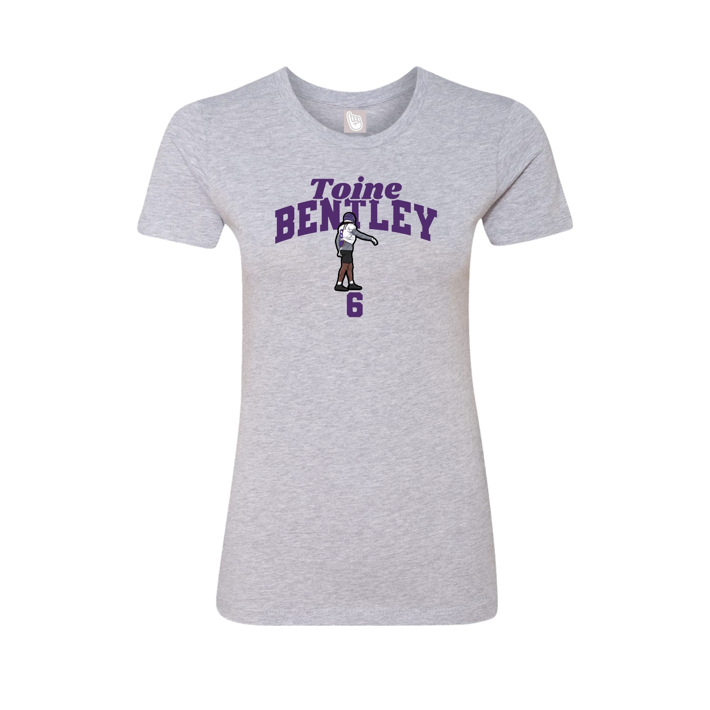 Fitted Women's Tee — Signature Arch in Grey