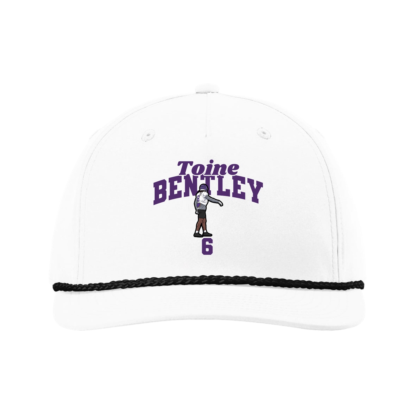 Five-Panel Classic Rope Cap — Signature Arch in White