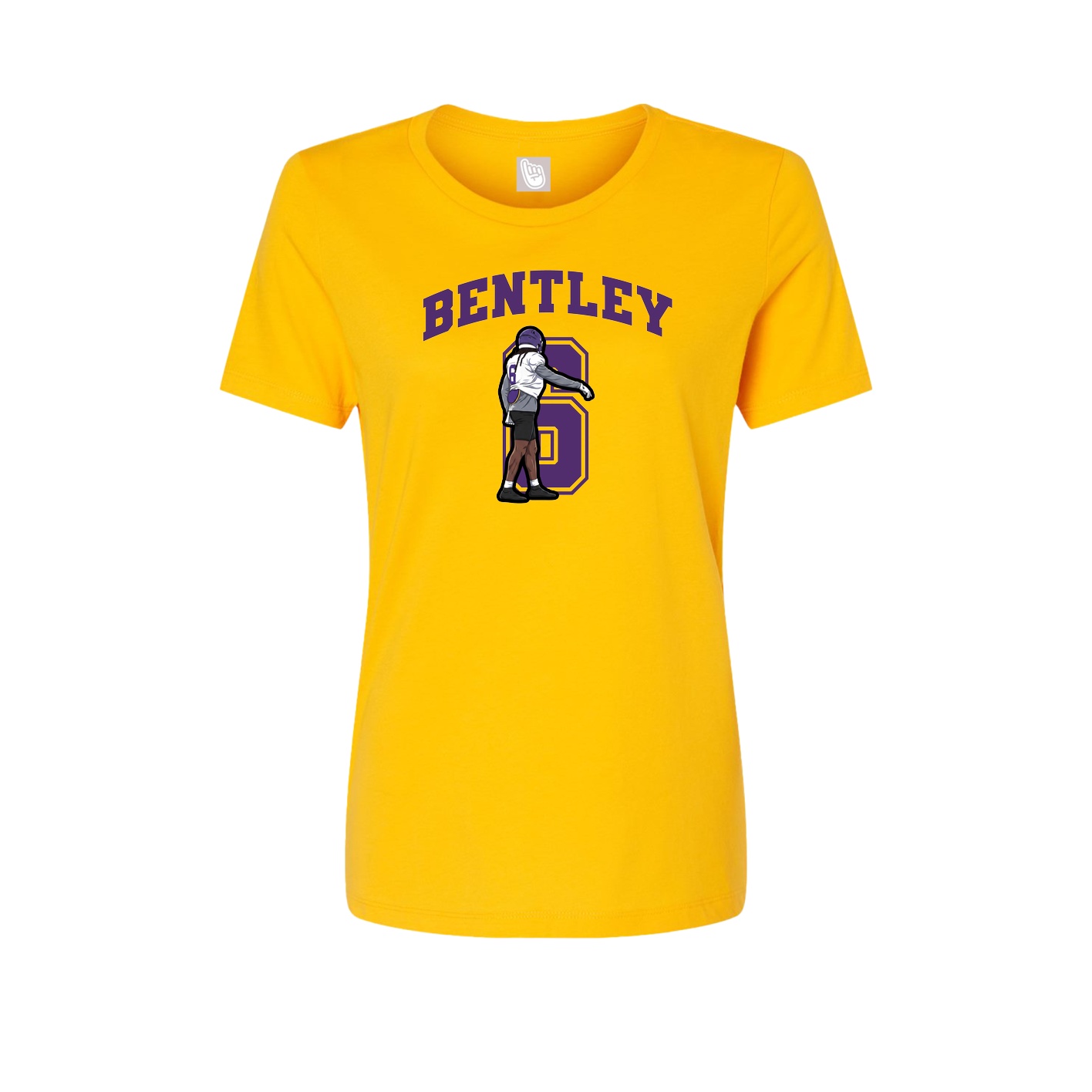 Fitted Women's Tee — Number in Gold