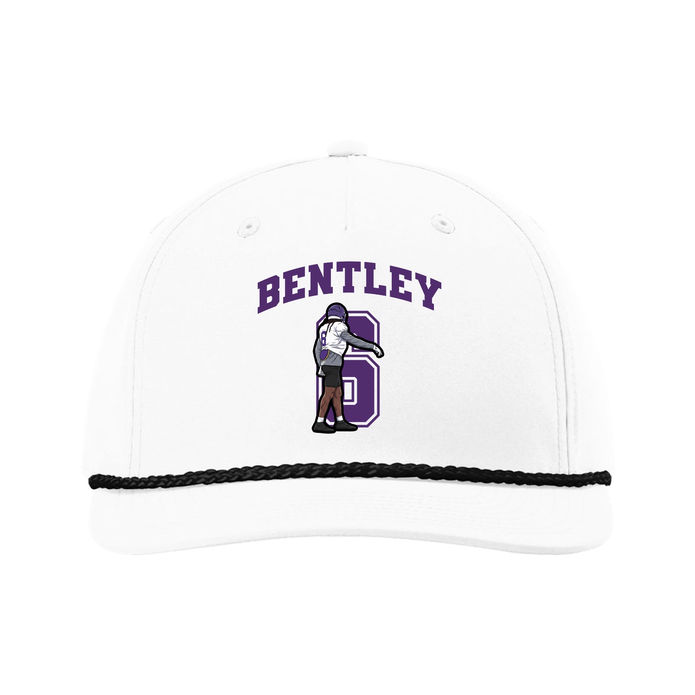 Five-Panel Classic Rope Cap — Number in White