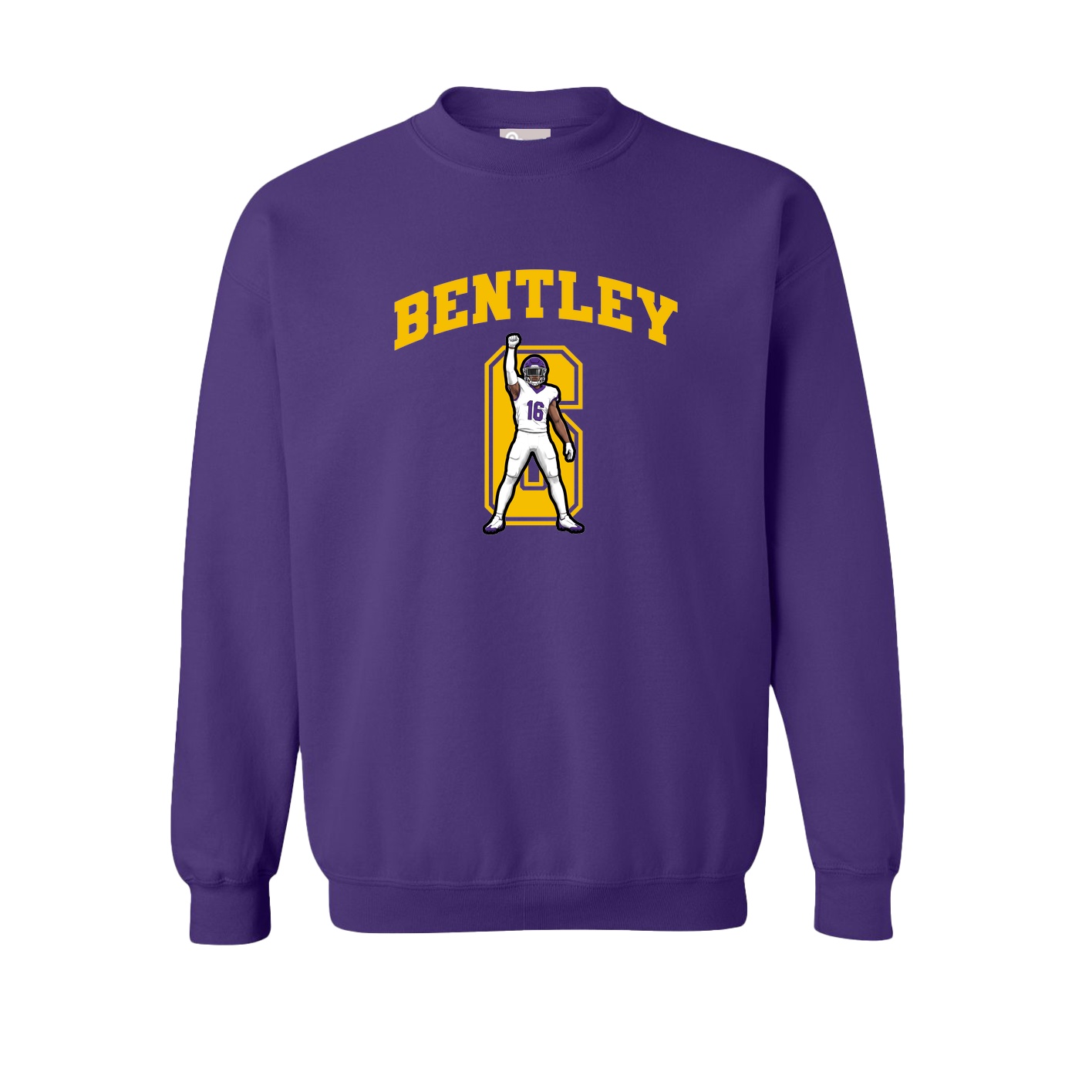 Fleece Crew — Number in Purple