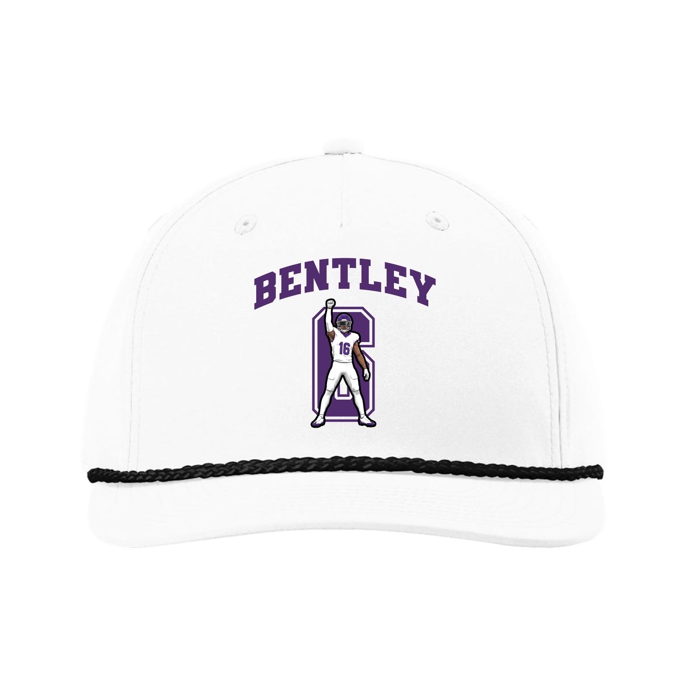 Five-Panel Classic Rope Cap — Number in White