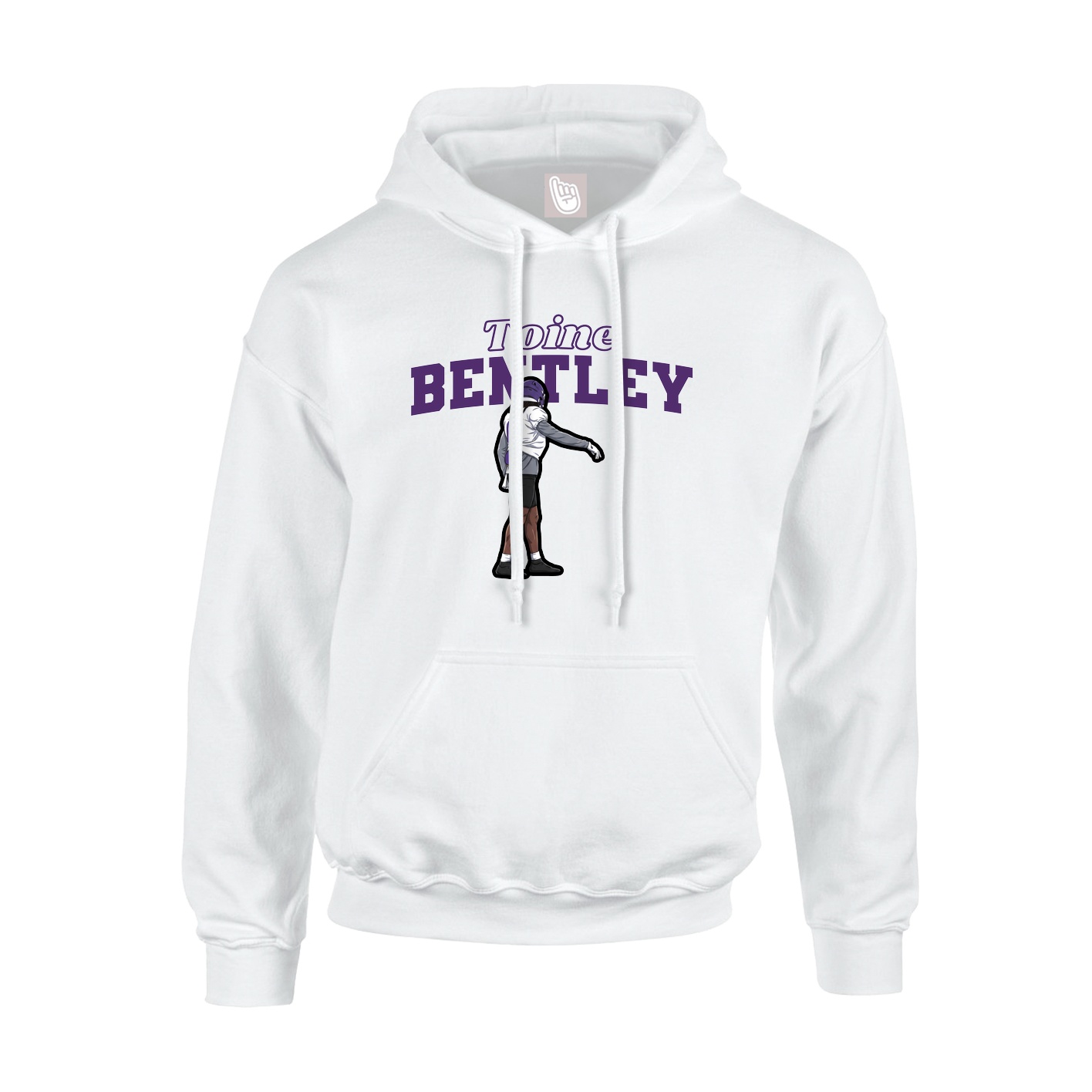 Youth Hoodie — Name Arch in White