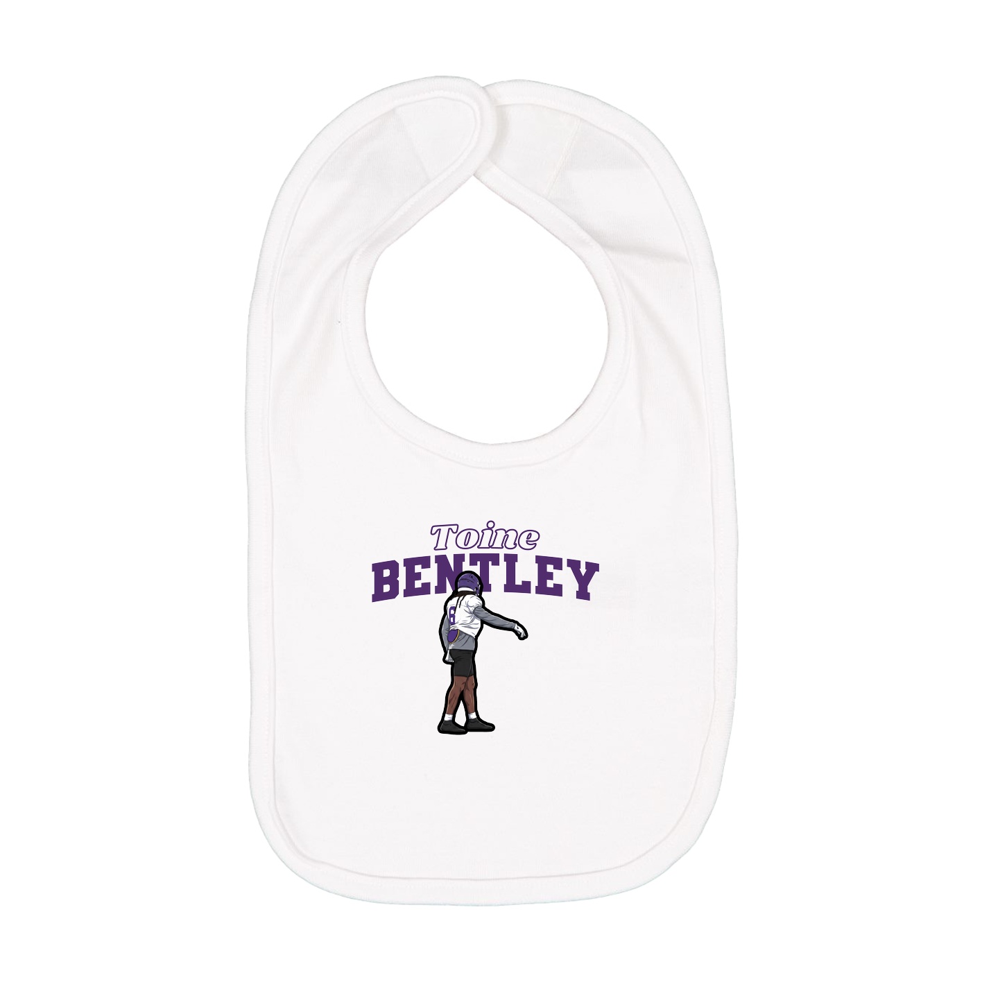 Infant Bib — Name Arch in White