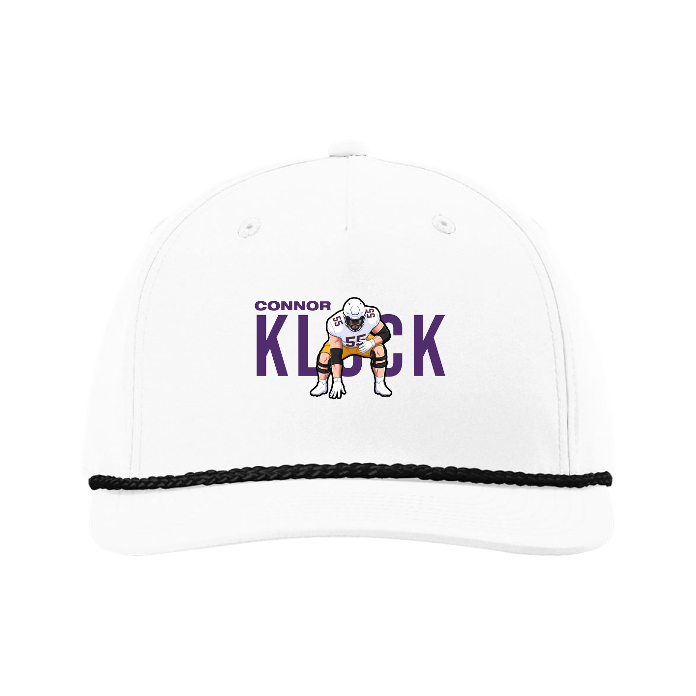 Five-Panel Classic Rope Cap — Player Name in White