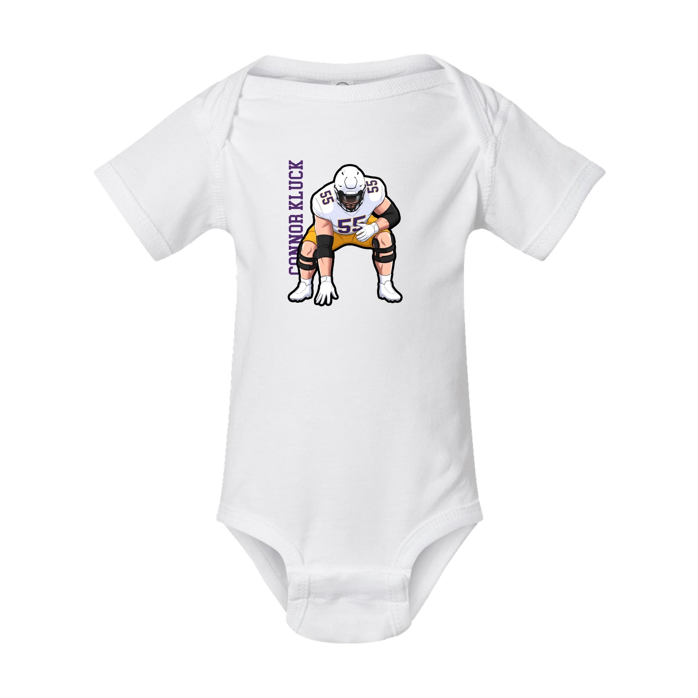 Baby Onesie — Name Vertical in White