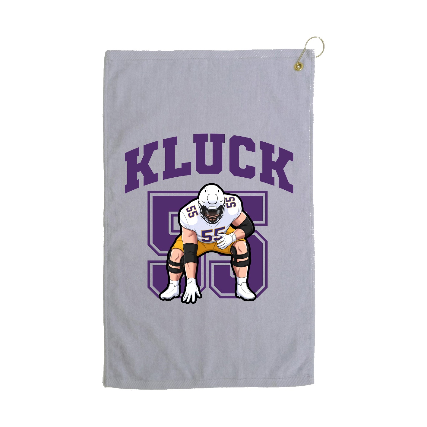 Golf Towel — Number in Grey