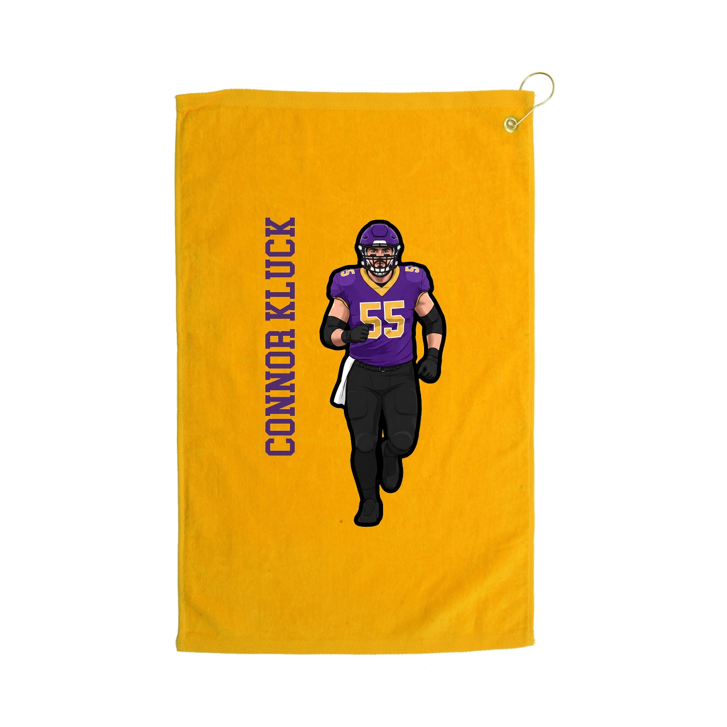 Golf Towel — Name Vertical in Gold