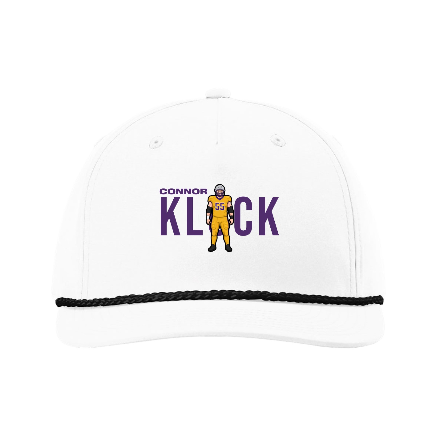 Five-Panel Classic Rope Cap — Player Name in White
