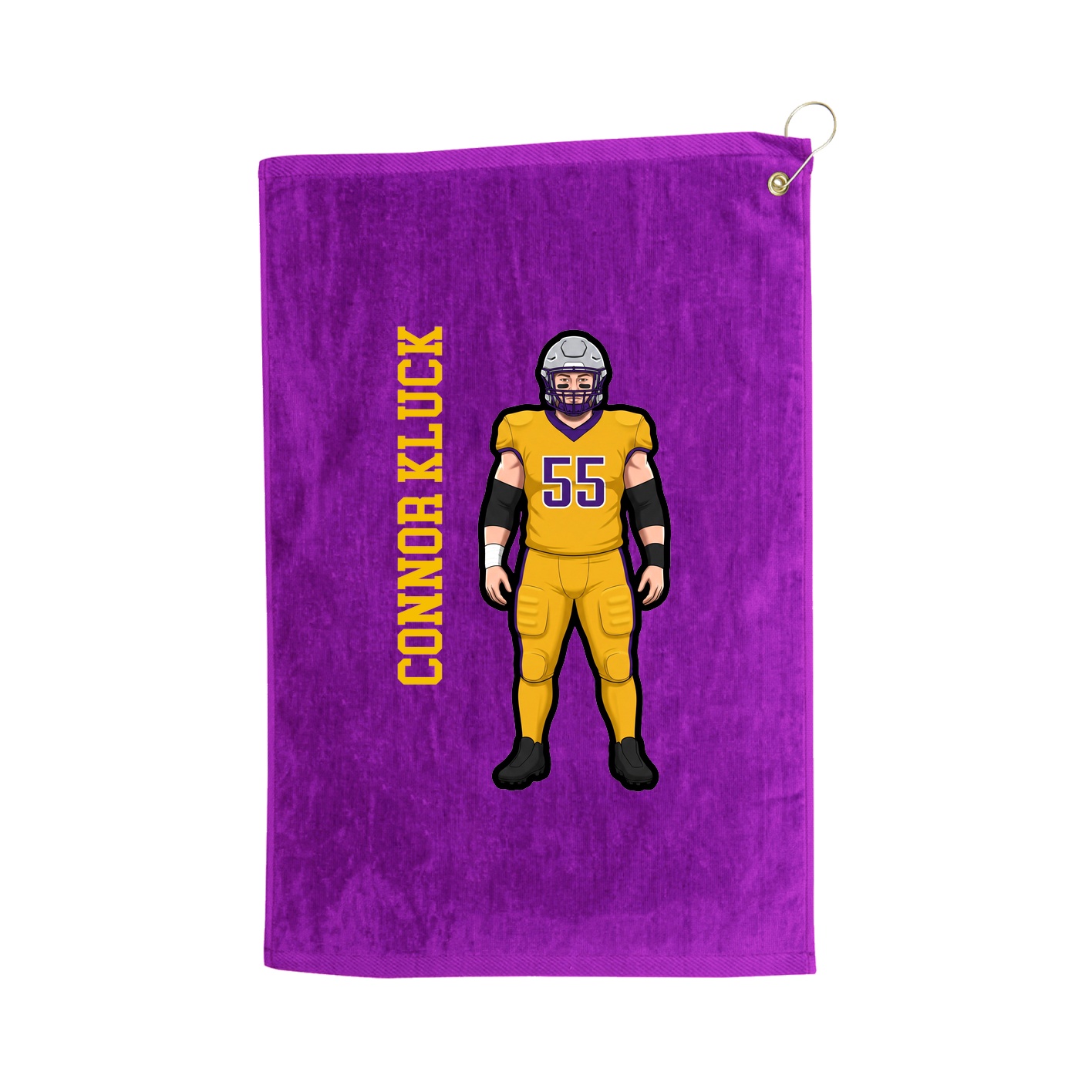 Golf Towel — Name Vertical in Purple