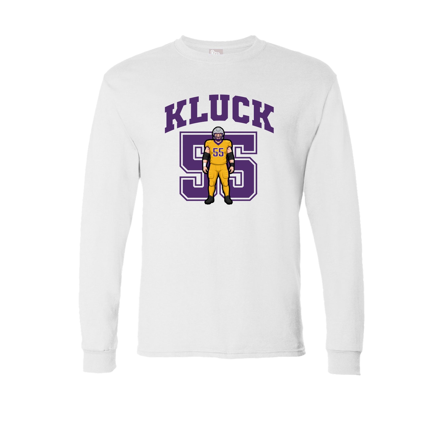 Long Sleeve Tee — Number in White