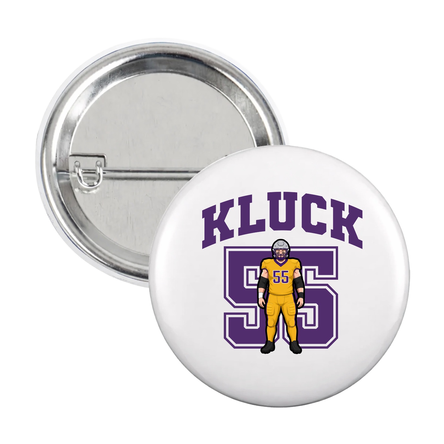 Game Day Button — Number in White