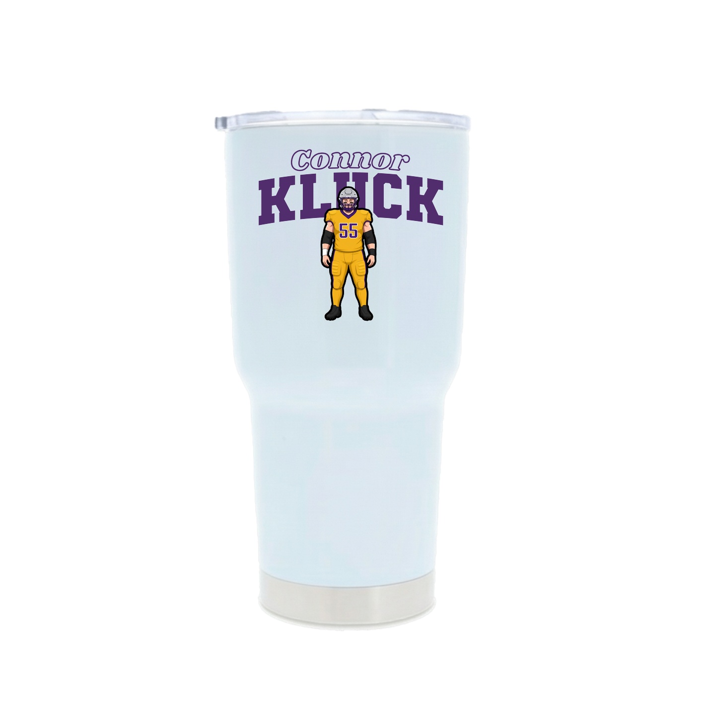 30oz Stainless Steel Tumbler — Name Arch in White