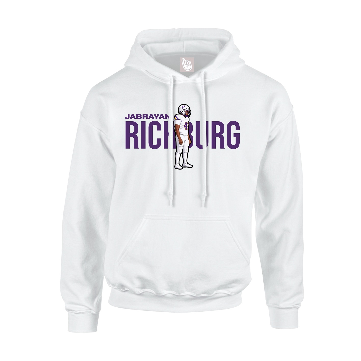 Youth Hoodie — Player Name in White