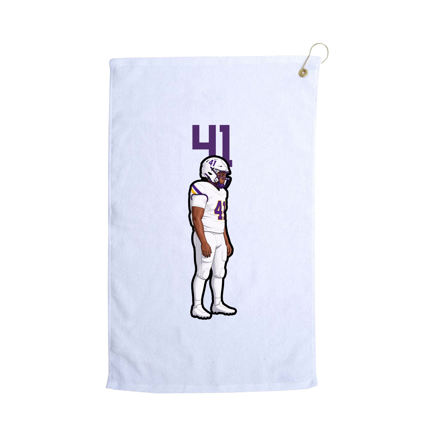Golf Towel — Number Top in White
