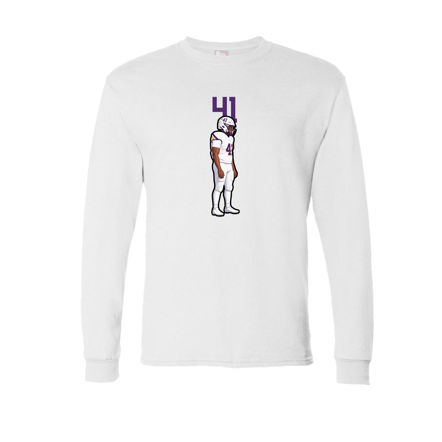 Long Sleeve Tee — Number Top in White