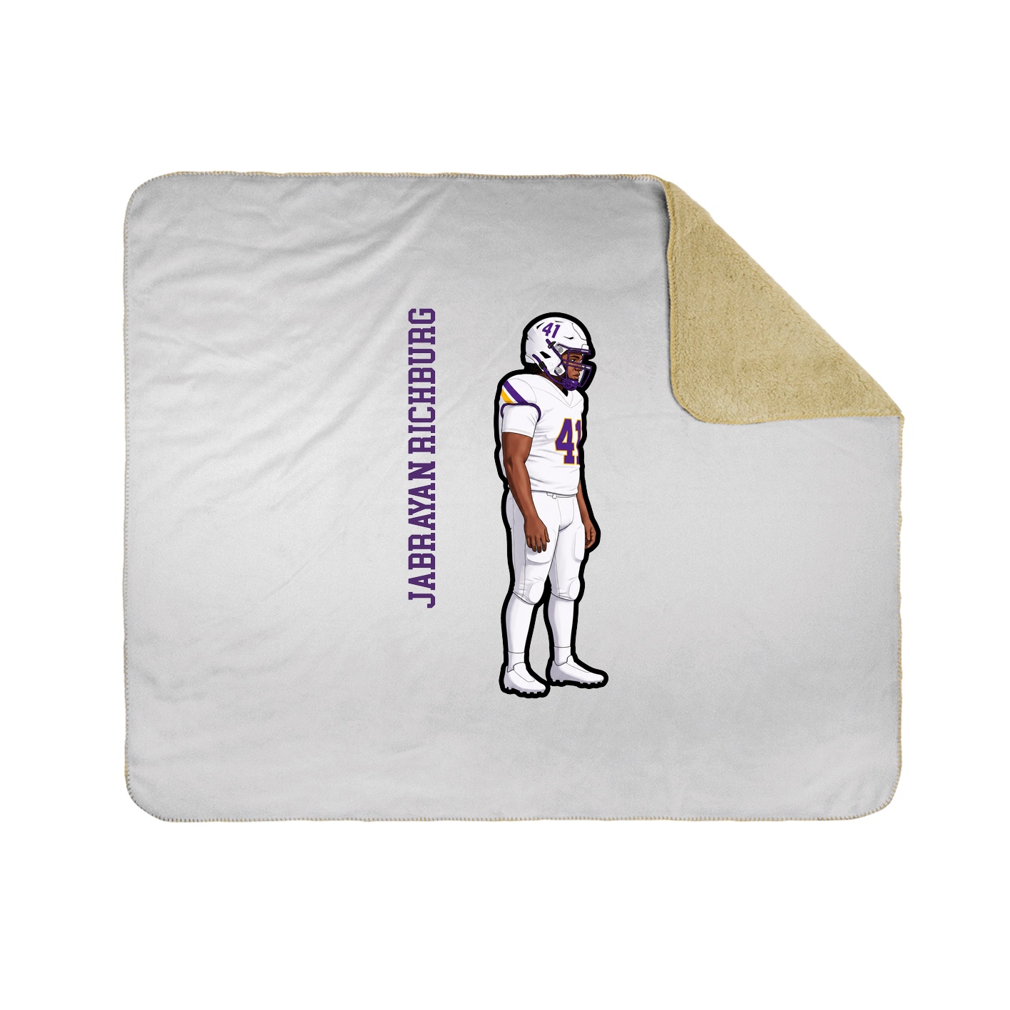 Throw Blanket — Name Vertical in White