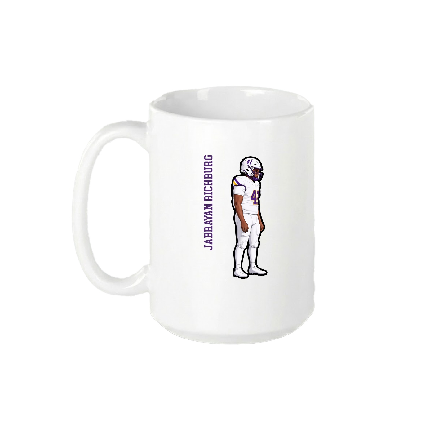 15oz Coffee Mug — Name Vertical in White