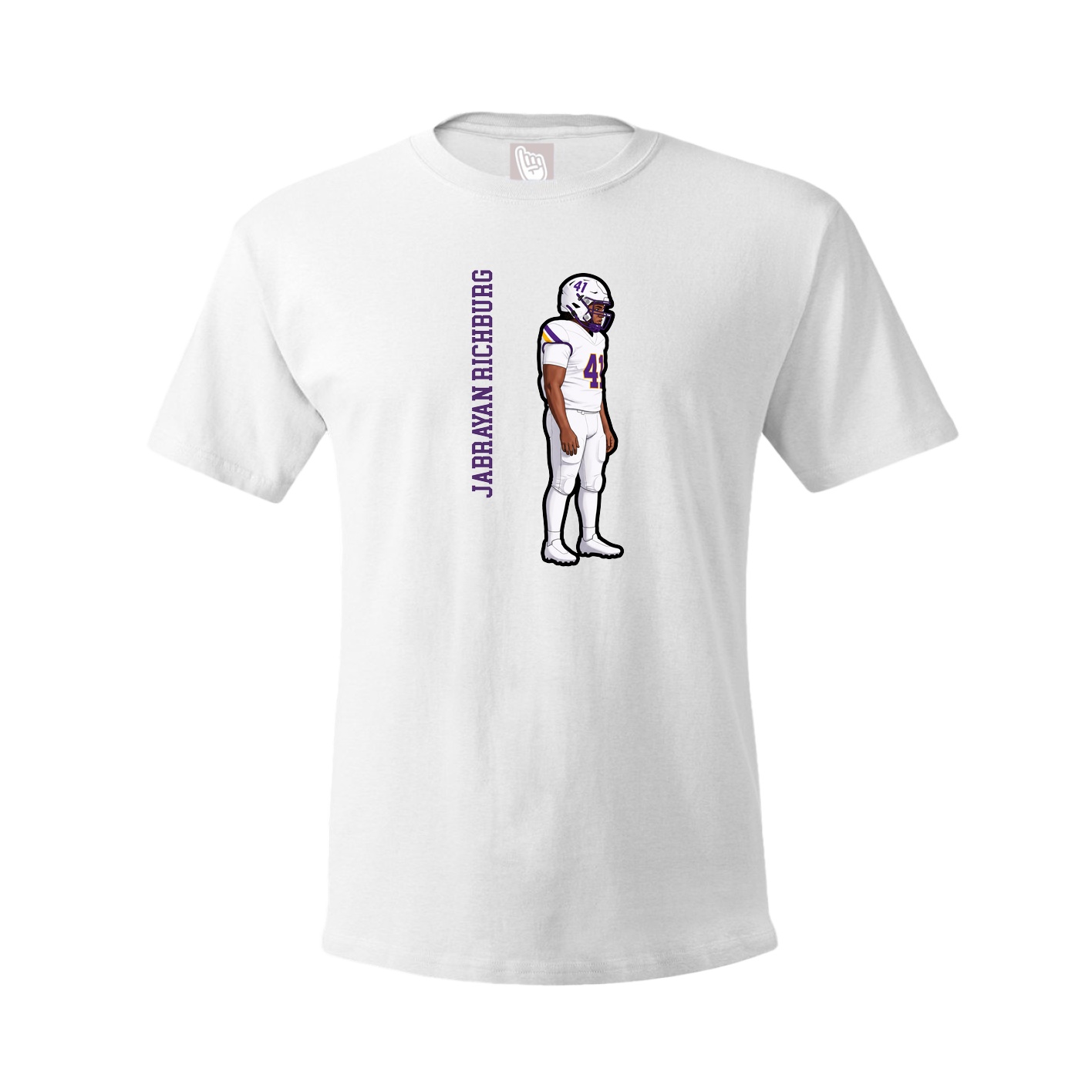 Youth Tee — Name Vertical in White