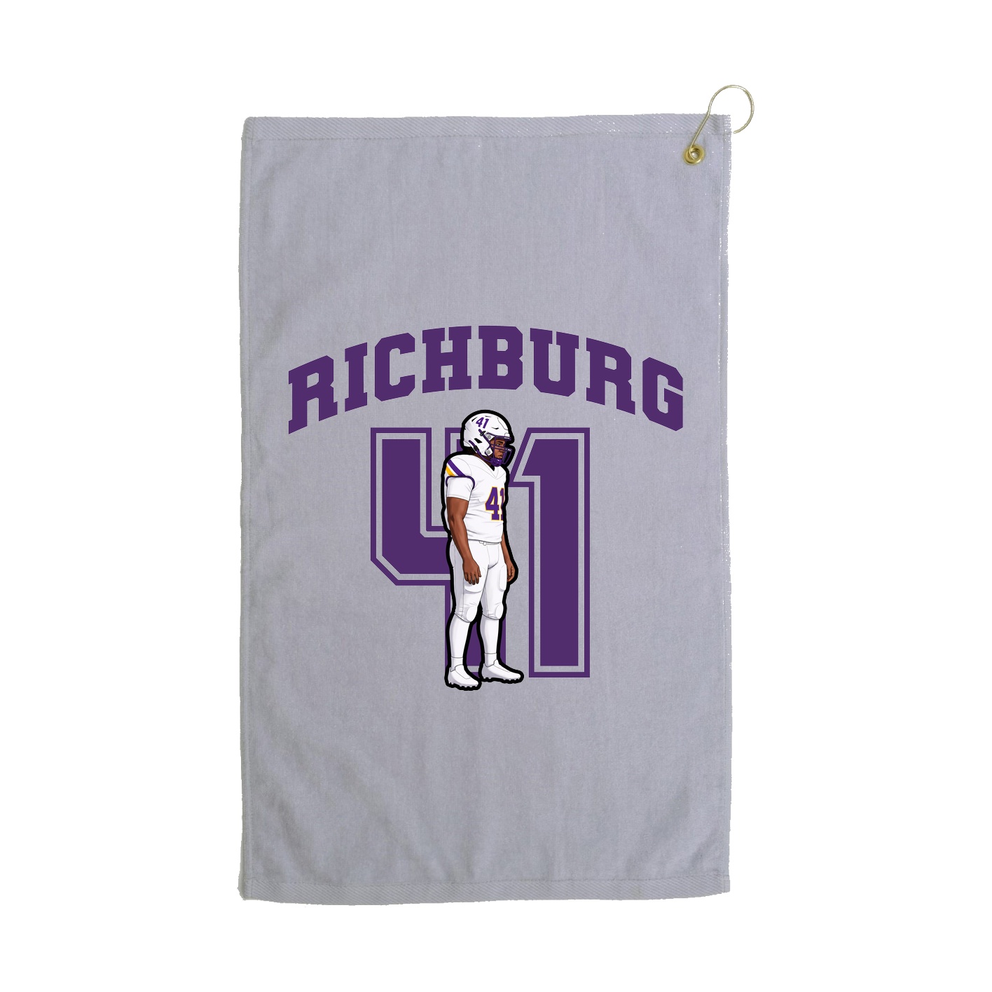 Golf Towel — Number in Grey