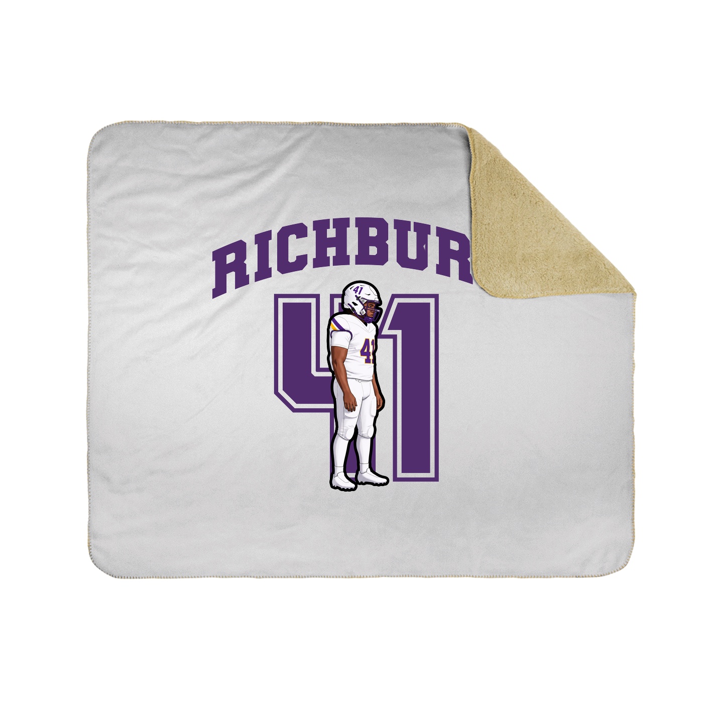 Throw Blanket — Number in White