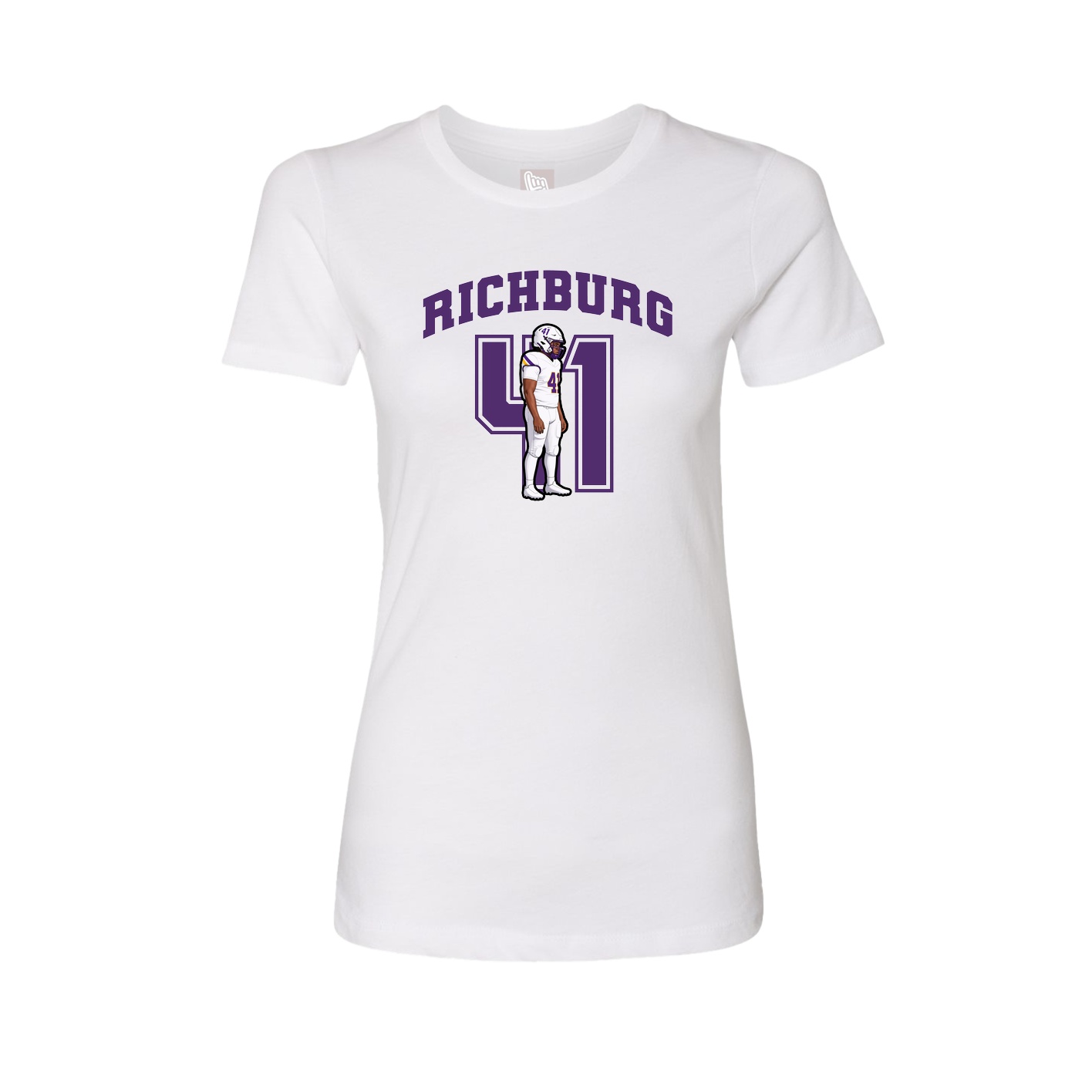 Fitted Women's Tee — Number in White