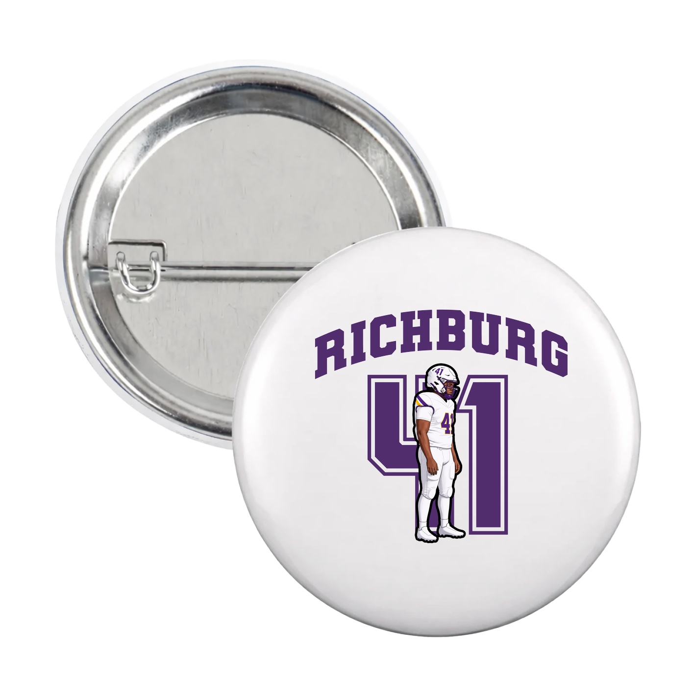 Game Day Button — Number in White