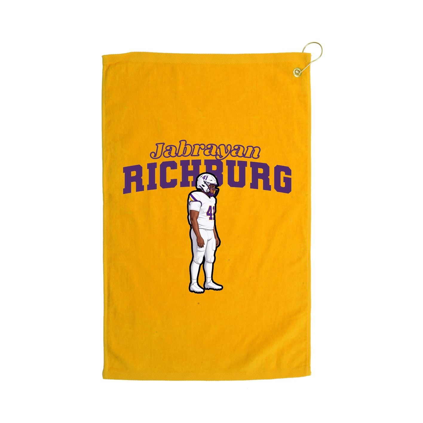 Golf Towel — Name Arch in Gold