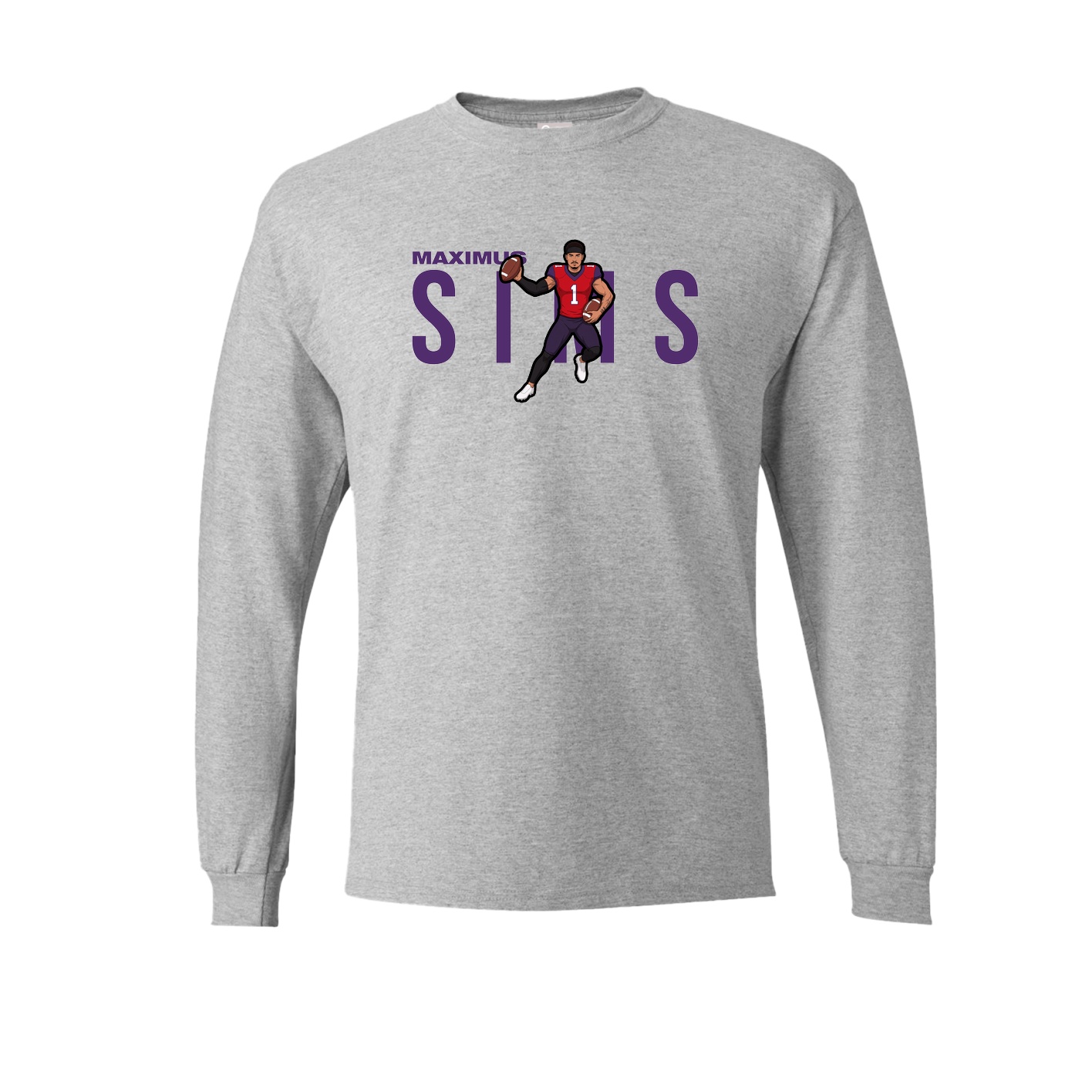 Long Sleeve Tee — Player Name in Grey