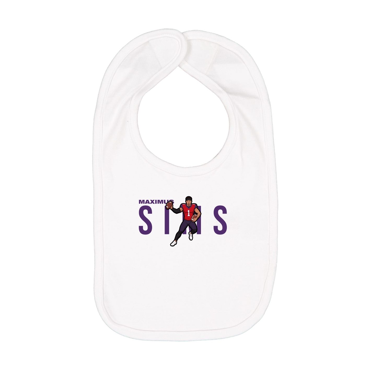 Infant Bib — Player Name in White