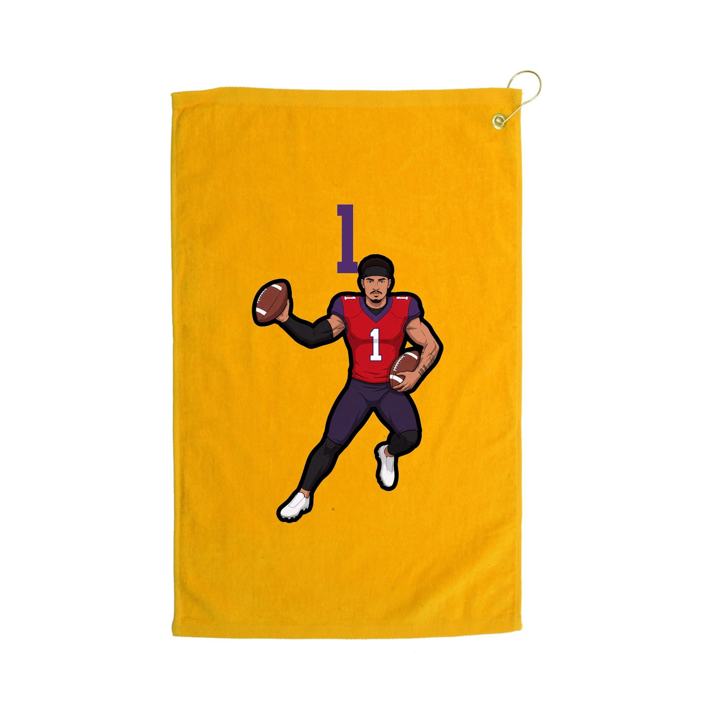 Golf Towel — Number Top in Gold